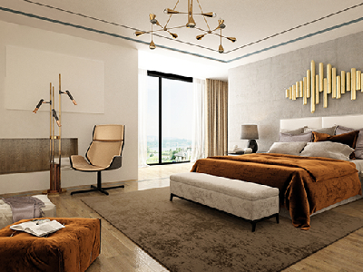 Elegant interior design with modern furniture and decor